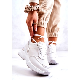 PG1 Ženske sjajne sportske cipele na klin, bijele aktivnosti bijela 1