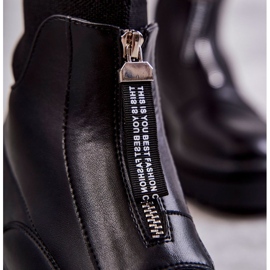 Ženske čarape čizme s patentnim zatvaračem crni zaklon crna 2