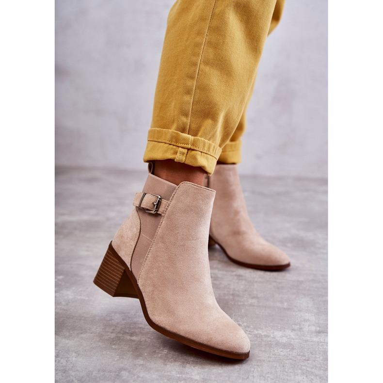 PS1 Čizme od brušene kože na stupu Bež Vannes 1