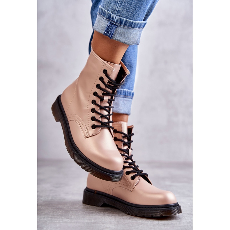 PG1 Ženske čizme čizme na vezanje roza Lavita ružičasta 1