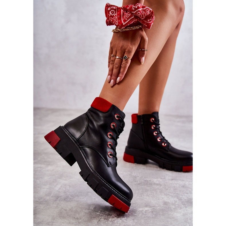 PG1 Radničke kožne čizme na crnom Messa zatvaraču 2