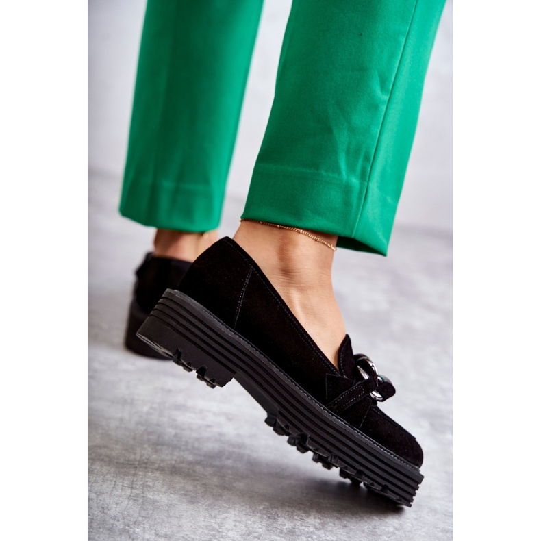 Ženske cipele od brušene kože Laura Messi 2523 crne crno 2