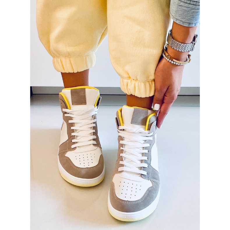 PA1 Visoke tenisice Dorcas Kaki bež bijela 2