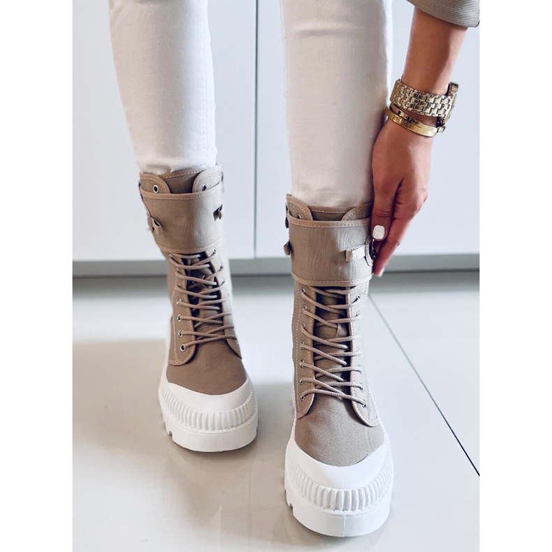 PA1 Pym kaki tenisice do gležnja bež 1