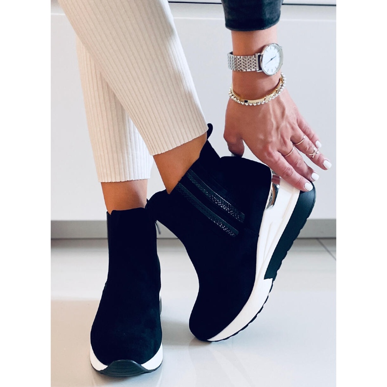 Stock crne čizme na klin crna 1