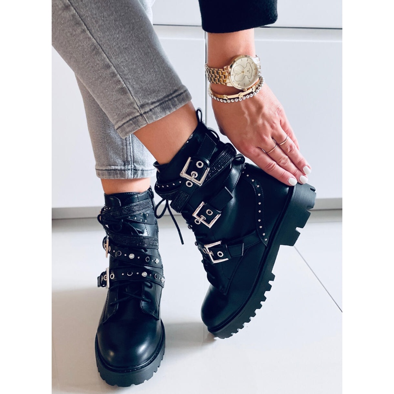 Crne vojničke čizme Fleur crna 2