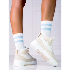 Ženske tenisice Shelovet s visokim gornjištem, bež boje 1