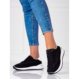 Udobne ženske sportske cipele Shelovet od tkanine crno 1