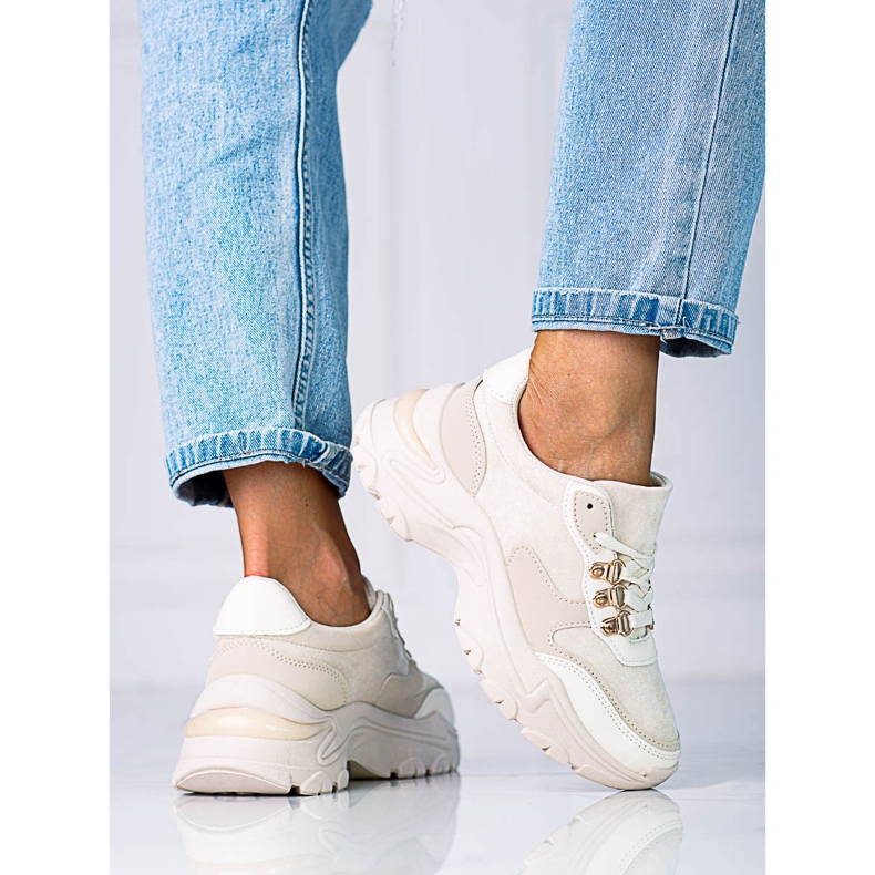 Ženske tenisice na debelom potplatu Shelovet bež boje 1