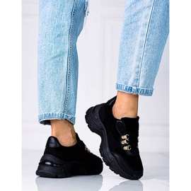 Ženske tenisice na debelom Shelovet crnom potplatu crna 1