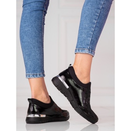 W. Potocki Lakirane ženske Shelovet lagane tenisice crno 1