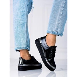 W. Potocki Ženske tenisice Shelovet od lakirane ekološke kože crna 2