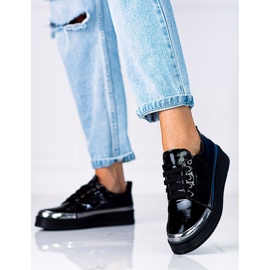 W. Potocki Ženske tenisice Shelovet od lakirane ekološke kože crno 1