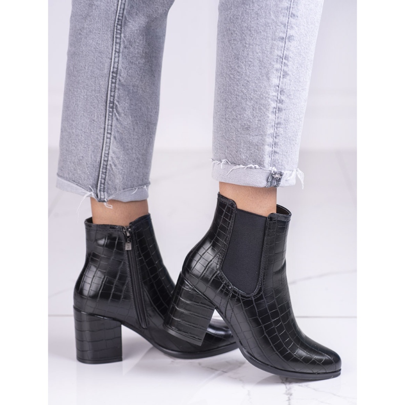 Jodhpur čizme na stupu Shelovet crne s uzorkom crna 1