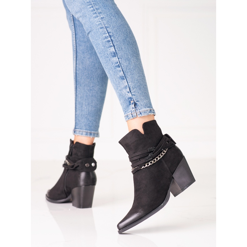 Crne kaubojske čizme Shelovet za žene crno 1