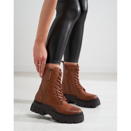 Smeđe ženske torbe Shelovet s ukrasnim patentnim zatvaračem smeđa 1