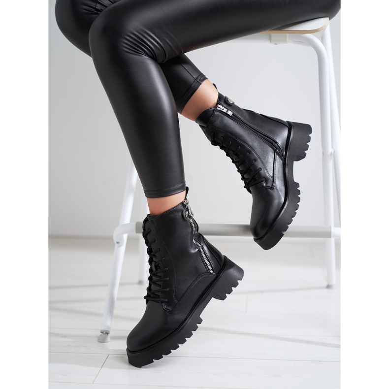 Ženska crna Workers s ukrasnim patentnim zatvaračem Shelovet crno 1