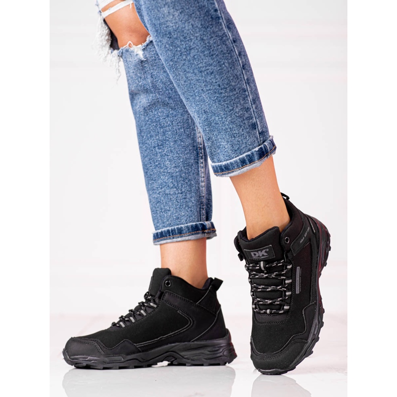 DK crne ženske visoke trekking cipele crno 1