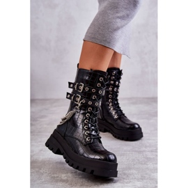 PG1 Visoke radničke čizme s lancem Black Snake Montero crna 2