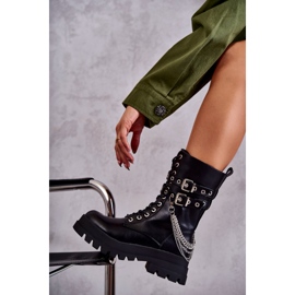 PG1 Visoke radničke čizme s lancem Crne Montero crna 1