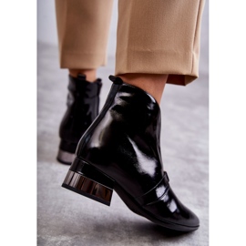 Kožne čizme na ravnu petu Laura Messi 2268 crne crno 2