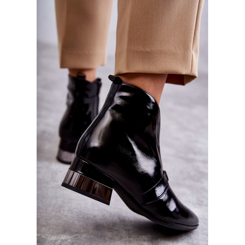 Kožne čizme na ravnu petu Laura Messi 2268 crne crna 2