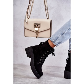 PG1 Ženske tople čizme od brušene kože s patentnim zatvaračem crne Emilien crna 5