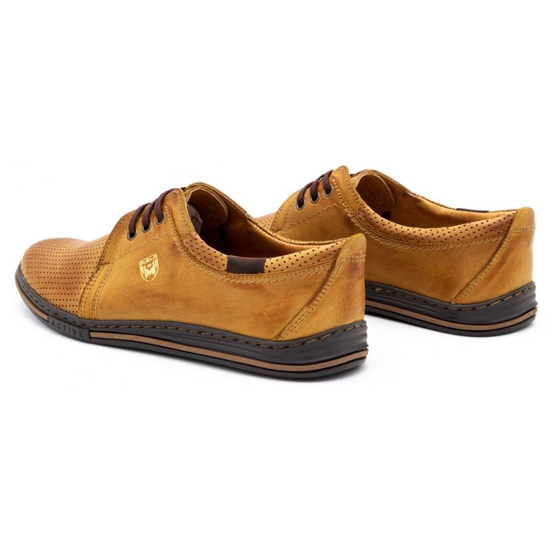 Polbut Kožne muške cipele 343 perforirane crvene boje bež 5