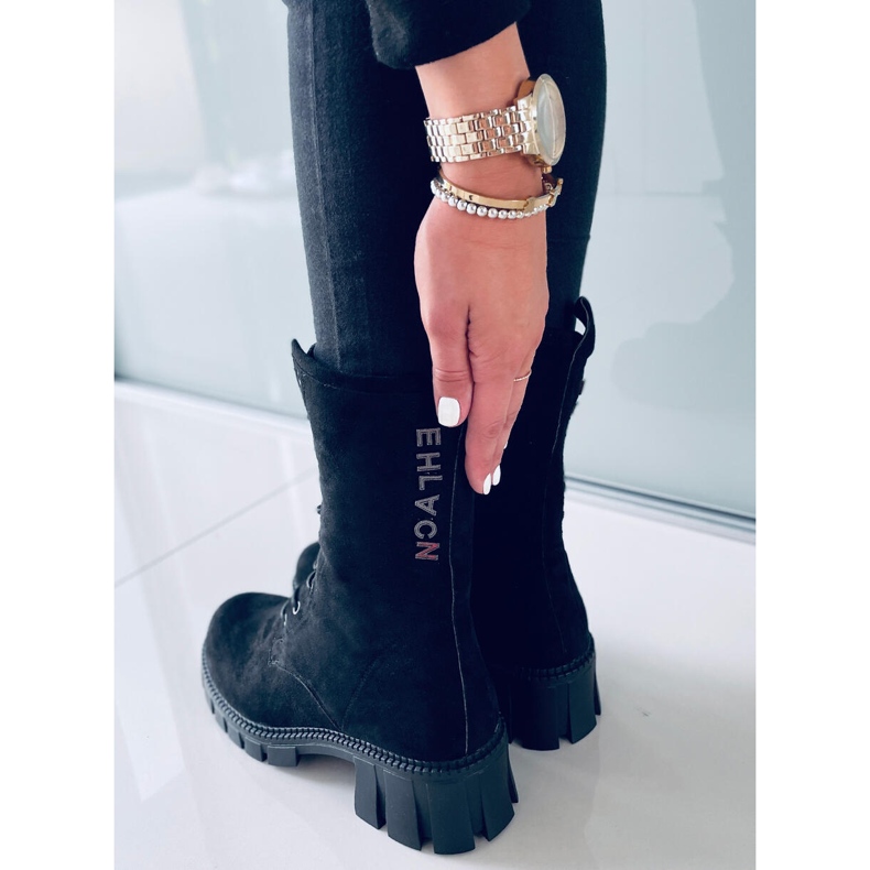 Arne Crne čizme na vezanje crna 2