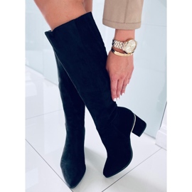 Heather Black čizme na visoku petu crno 1