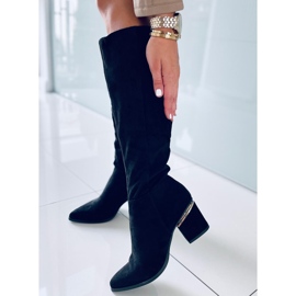 Heather Black čizme na visoku petu crna 2