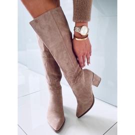 Heather L.KHAKI čizme na visoku petu bež kaki 1