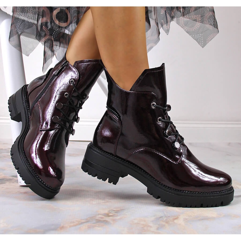 Ženske cipele, lakirane, bordo, Potocki crvena 1