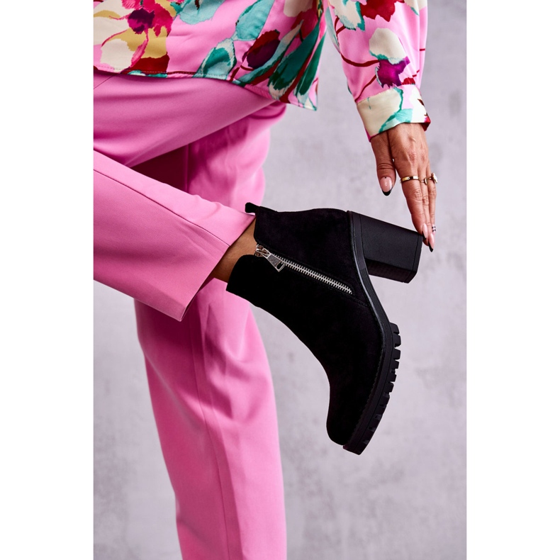 Antilop čizme na visoke pete s patentnim zatvaračem crne Sevione crno 2