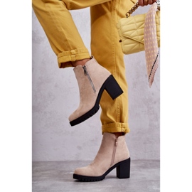 PG1 Antilop čizme na visoke pete s patentnim zatvaračem Svijetlo bež Sevione 2