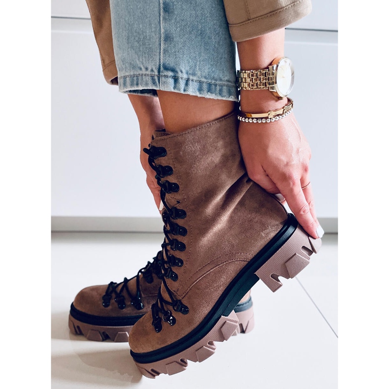 Conor kaki čizme na vezanje smeđa 1