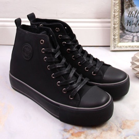 Ženske visoke crne izolirane tenisice Big Star KK274173 crno 1