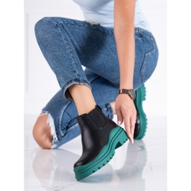 Crne i zelene čizme za žene Shelovet Jodhpur čizme na platformu crna 2