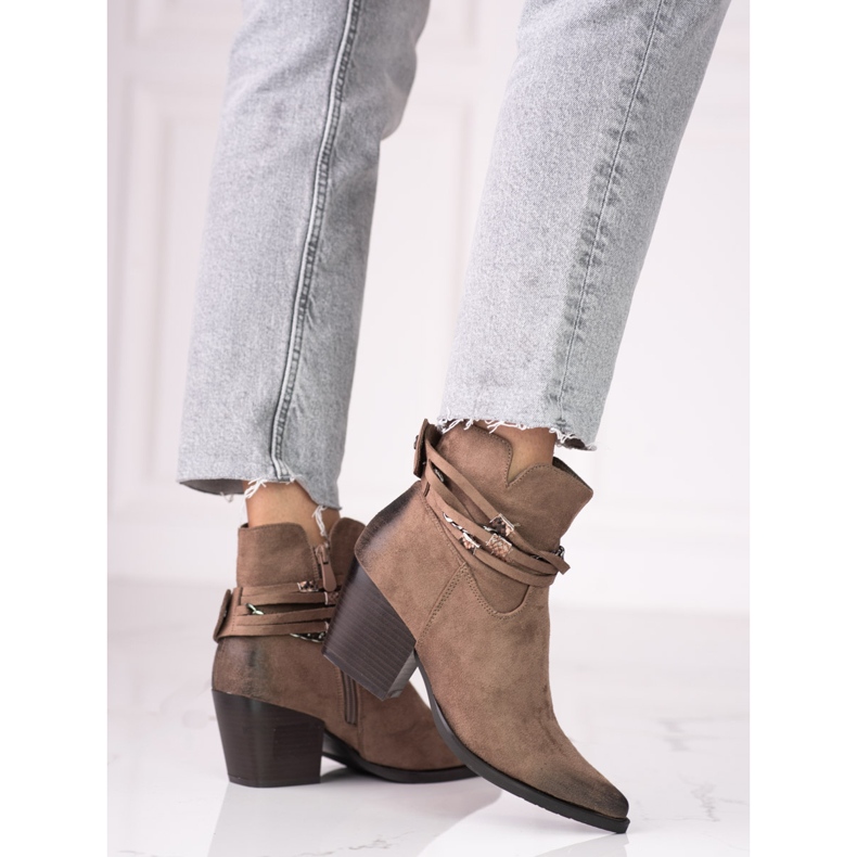 Smeđe ženske kaubojske čizme Shelovet smeđa 2