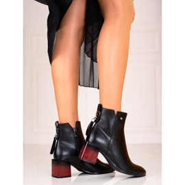 W. Potocki Modne ženske čizme na crni stup Potocki crna 1