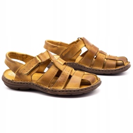 Polbut Muške kožne sandale 211 bež 2