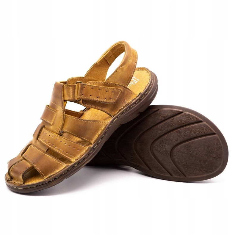 Polbut Muške kožne sandale 211 bež 3