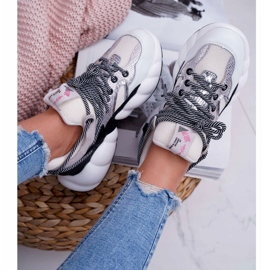 Ženske sportske cipele Big Star by Daniel Lopez White FF274A546 bijela crno srebro 4