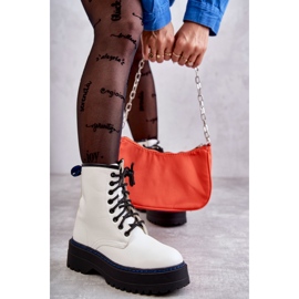 Ženske čizme na vezanje Glany White Callie bijela 2