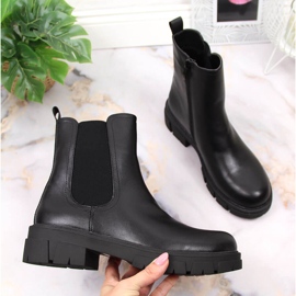 S.Barski Crne čizme za žene Jodhpur čizme na platformu S. Barskog crno 1