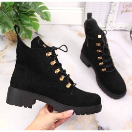 S.Barski Crne kožne čizme od brušene kože S. Barski za žene crno 1