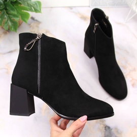 S.Barski Ženske čizme na crnom antilop bloku S. Bararski crna 1