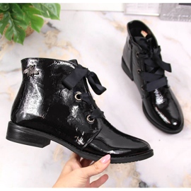 M. DASZYŃSKI Lakirane crne izolirane ženske čizme crne Daszyński SAN5A crna 1