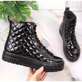 Crne kožne prošivene ženske izolirane čizme Filippo PAW369 2