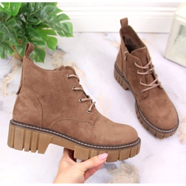 Ženske podstavljene radne hlače na smeđoj platformi od antilopa Sergio Leone smeđa 1